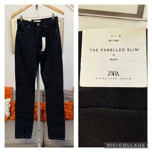 ❣️🆕Zara The Panelled Slim High Waist Black Jeans❣️